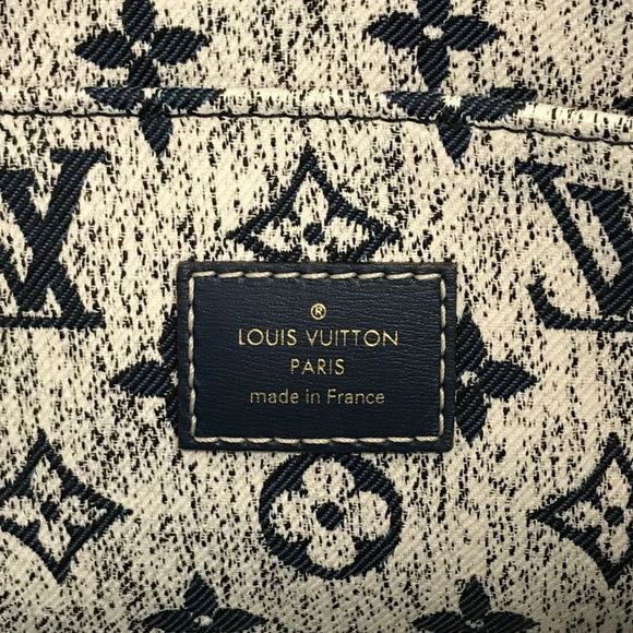 Louis Vuitton On the go MM Monogram Denim jacquard blue Tote Bag - Picture 15 of 16